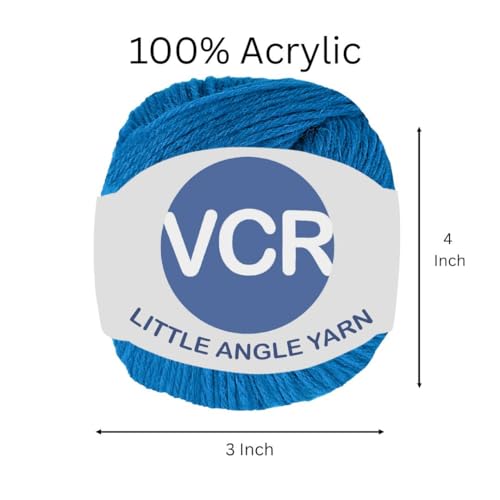 Image of VCR 4 Ply Royal Blue Little Angle Yarn, 25 Grams, 92 Meters Length, 100% Acrylic Soft Baby Knitting Yarn for Crochet, Newborn Sweaters, Soft Baby Socks, Mittens and Leggings, Pack of 1