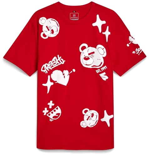 Southpole Mens Graphic T-Shirt - Casual Cotton Blend Short Sleeve Crewneck Streetwear Graphic Tees Men (Sizes: S-XL)