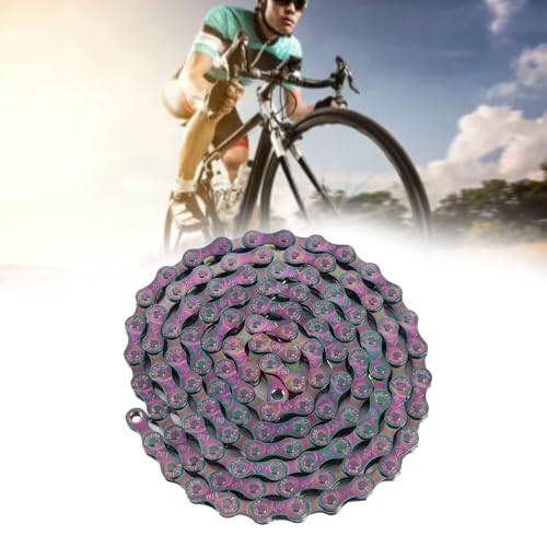 Majatou 6 7 8 Chaîne de vélo de montagne à vitesses, Chaîne de Vélo Colorée, chaîne de vélos résistante à la rouille et aux couleurs sensibles,...