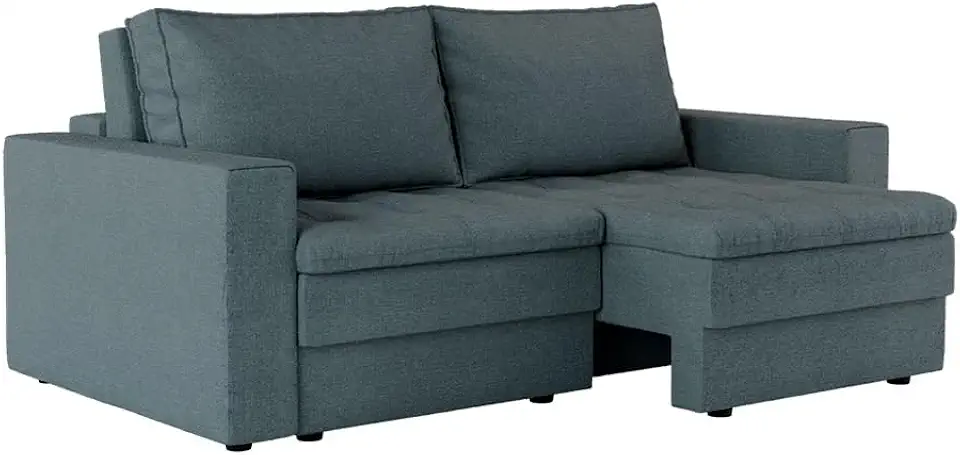 Sofá 3 Lugares Retrátil Berna Linho Cinza 210 cm