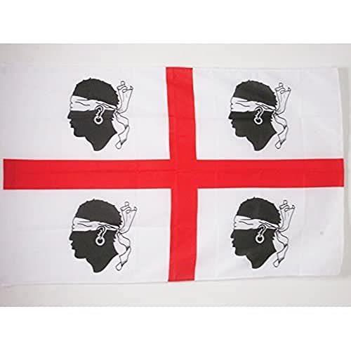 AZ FLAG - Drapeau Sardaigne nationaliste Sardisme - 150x90 cm - Drapeau Nationalisme Sarde 100% Polyester Avec Fourreau et cordelette - Pavillon 110 g