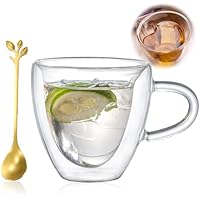 Juego de tazas de café de doble pared, 180 ml, vasos de té con