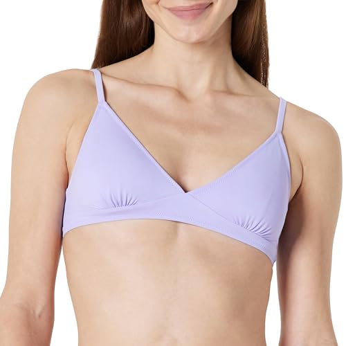 Amazon Essentials Women's Light-Support Triangle Bikini Swimsuit Top with Adjustable Straps, Lavender, Medium