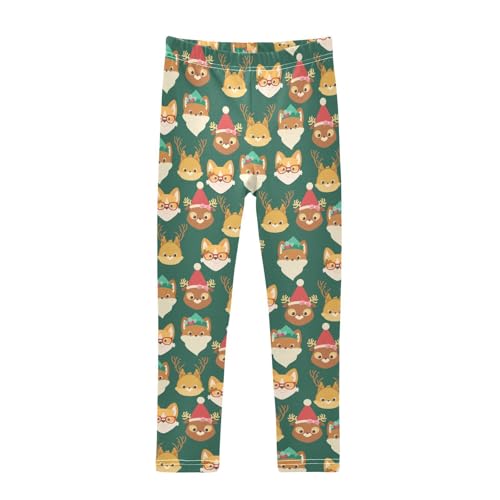 Girls Basic Leggings Baby Girls Pants Christmas Deer Soft Footless Stretchy Tights Pants 4-10Y