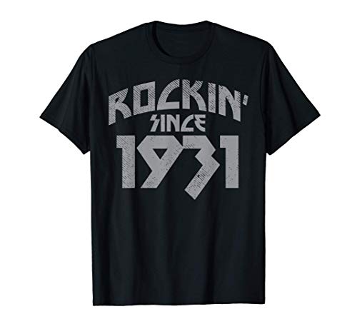 Rockin Since 1931 90 Years Old 90th Birthday Rocker Gift Camiseta