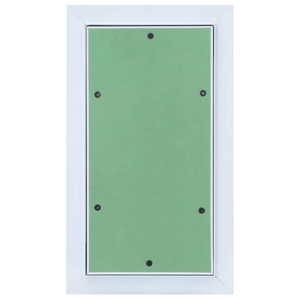 Puerta de acceso verde plata 25 x 45 cm para interior y exterior duradera de aluminio yeso, ideal para mantenimiento, inspección, cubierta de pozo, protección contra incendios, construcción