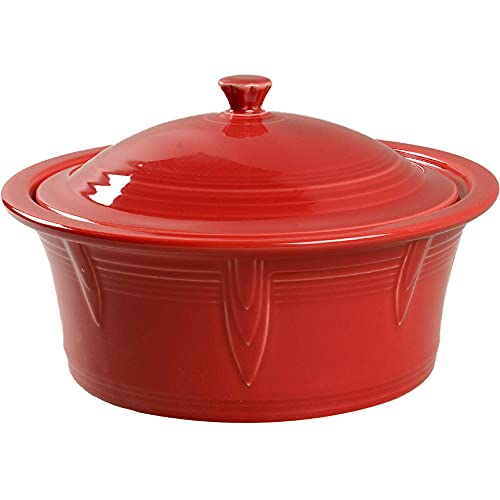 Homer Laughlin Covered Casserole, Scarlet