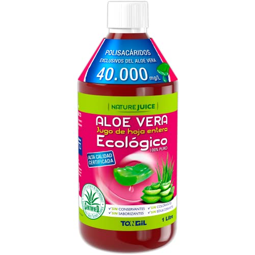 Aloe Vera Puro Para Beber - Jugo Aloe Vera Ecológico - Zumo De Aloe Vera Bebible 100% Natural | Certificado Bio Y Sin Aloína | Salud Gastrointestinal - Máximo Índice De Frescura - 1 Litro De Tong-Il