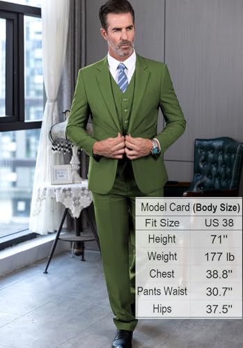 Image of 3 Pieces Business Mens Suit Notch Lapel Blazer Formal Wedding Groom Pants Tux Vest Tuxedos