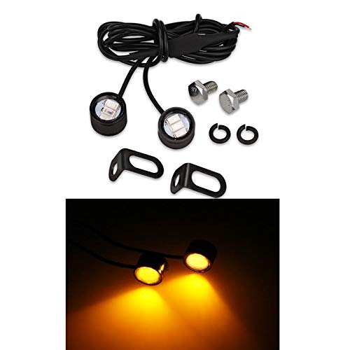 visionrabbit 2pcs/Pair 12v Motorcycle Led Strobe Lights Motorcycle Eagle Eye Flash Light Warning Brake Light Lamp Spotlight Yellow Blue White Trendy_27