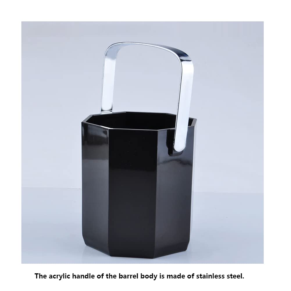 Cubo de Hielo, Cubo de Hielo Octogonal Negro de 1 l, Cubo de Hielo de plástico para el hogar, Cubo de champán, Apto para Bar, Karaoke, práctico Cubo de Hielo para Vino.