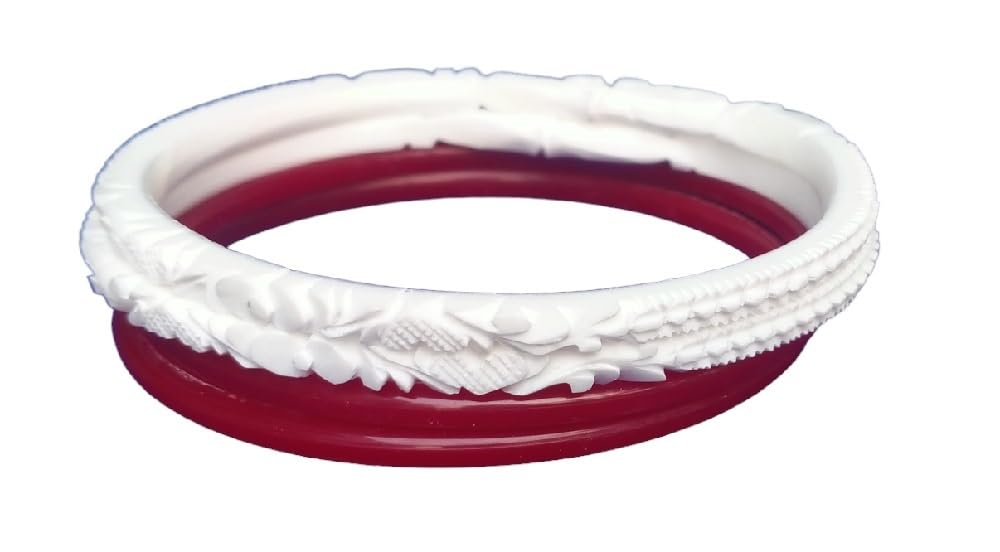 PN Brothers Crafts Love Motidana Design Narrow White Bengali Shakha Pola Set for Married Women (2.8) (B0CQM4G8CF) Amazon Price History, Amazon Price Tracker