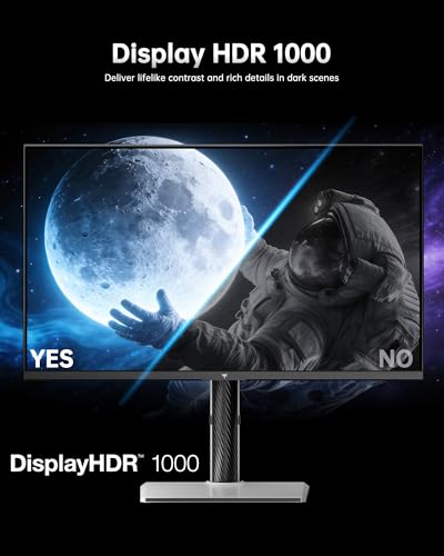 Image of KTC M27T6S 27 Inch Gaming Monitor, 1440P Mini LED Monitor 200Hz(OC 210Hz), 157%sRGB, HDR 1000, 1ms MPRT, Adaptive Sync, HDMI DP Port, Tilt Swivel Pivot Height Adjustment, VESA Mount Vertical Monitors