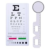 Snellen Eye -Diagramm mit Eye Occluder Vision Test Diagramm für Prüfungen Medizinisches Büro Klassenzimmer Ophthalmologie und Optometrie Schulmaterial (2 -teiliges Set)