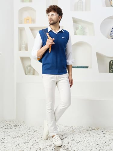 Image of Kvetoo V Neck Sleeveless Winter Wool Sweater for Men