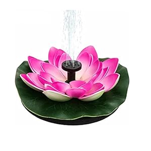 Solar Outdoor Lotus Fountain, voor vijver tuinfontein, buitenlandschap Drijvende fontein 6.3″x6.3″ x3.5″ Accessoires voor fonteinfonteinen in de tuin (Color : Red)