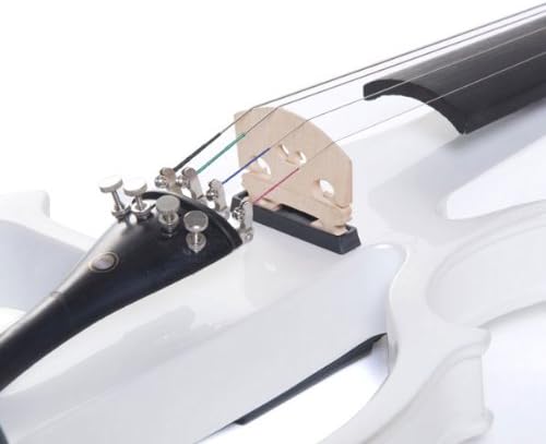 Cecilio Solid Wood Electric/Silent Violin with Ebony Fittings in Style 2 - Full Size - White
