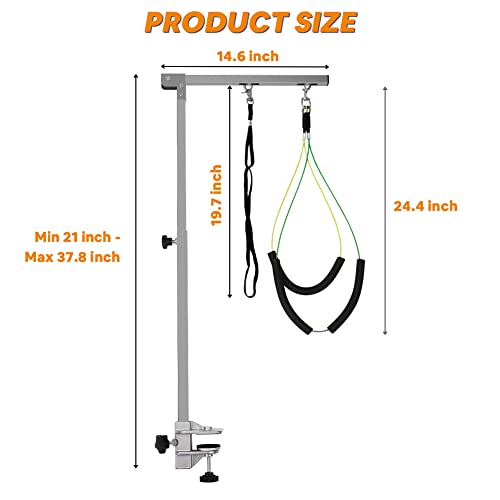 Petbobi Dog Grooming Arm with Clamp, 36 Inch Dog Grooming Stand with Dual No Sit Haunch Holder, Loop Noose, Grooming… - Image 5