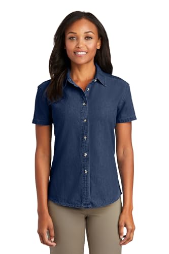 Port & Company Women's Short Sleeve Value Denim Shirt-LSP11