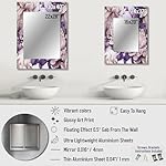 Cool Grey Blue Floral Sleekness Floral Wall Mirror, Printed White Wall Mirror, Traditional Bathroom Wall Mirror, Decorative Floral Mirror - 30x40 Inches - Image 4