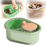 2025 New Fruit Cleaner Spinner, Fruit and Vegetable Washing Machine Large Multifunctional Fruit and Vegetable Scrubber with Brush and Fruit Washer Bowl for Home Kitchen (Blue)