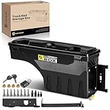 YHTAUTO Truck Bed Storage Tool Box Lockable Compatible with 1999-2016 Ford F-250 F-350 Super Duty, Passenger Side, Without Bed Rail Storage, Swing Waterproof Wheel Well Toolbox