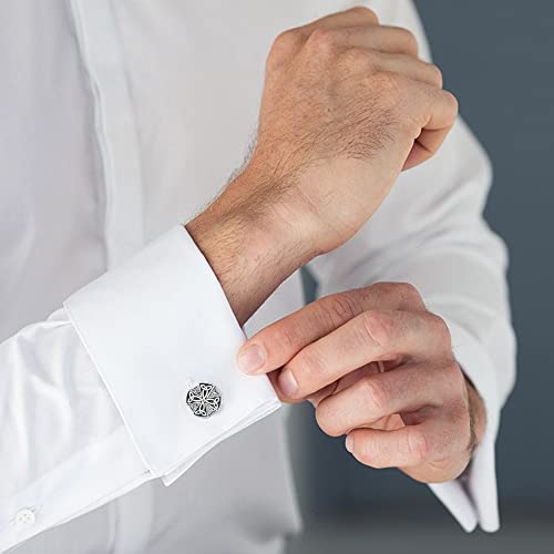 Mens Cufflinks 925 Sterling Silver Celtic Knot Elephant Wolf Tuxedo Cufflinks for Men Cubic Zirconia Cufflinks Business Wedding Father's Day Jewelry2