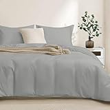 Colourful Snail 100-Percent Cotton Duvet Cover Set, Hidden Zipper Closure, Ultra Soft, Durable Fade Resistant, Queen/Full, Grey