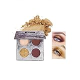 Eyeshadow Palette 4 Colors Warm Toned Matte Glitter Highly Pigmented Blendable Long Lasting Natural...