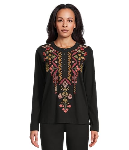 Johnny was Women's Mixed Media Henley T-Shirt