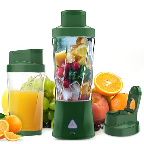 Image of Portable Blender, 360W Personal Blender for Shakes and Smoothies for Kitchen, 24 Oz BPA Free Traveling Juicer Cup and Lid with 6 Blades, Self Cleaning Portable Juicer for Kitchen /Travel /Gym, Green