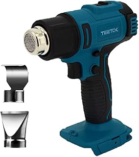 Cordless Heat Gun, 2000W Electric Hot Air Gun 300- 550 Variable Temperature Control, Overload Protection, 2 Nozzles for Stripping Paints, Soldering Pipes, Compatible with Makita Battery (No Battery)