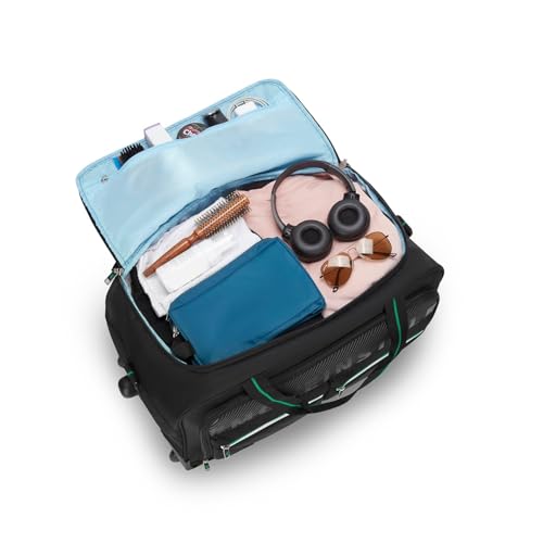 Image of Skybags Muse Polyester Stylish Duffel Trolley Bag with Two Wheels, Two Stage Push Button | Premium Zipper, Travel Bag | 3-Year International Warranty - Unisex (Black, Set of 2)