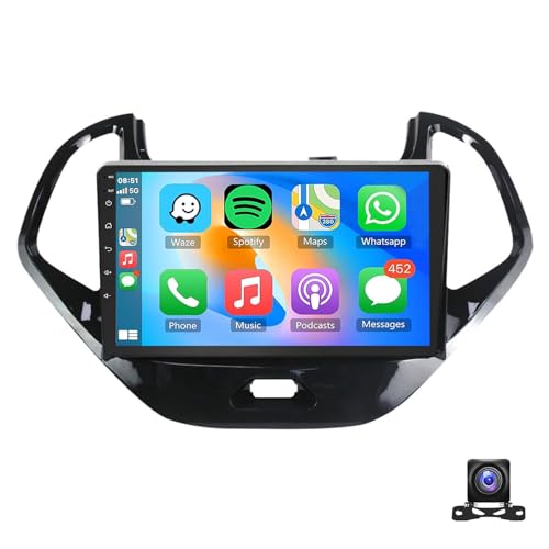 Radio Para Coche Android 15 Para F-ord FIGO KA 2015-2020 Con CarPlay Inalámbrico Android Auto Pantalla Táctil De 9'' Estéreo Con Bluetooth GPS Satelital HiFi WiFi FM RDS DSP SWC AHD Cámara(Size:M600)