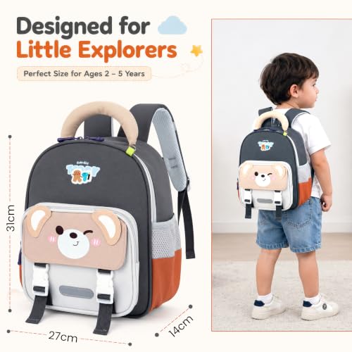 Image of Storite Kids Backpack for Boys & Girls 8L (3-6 Years) | Cute Crab Design Lightweight Toddler School Bag | Nursery & Preschool Cartoon Backpack with Front Pocket