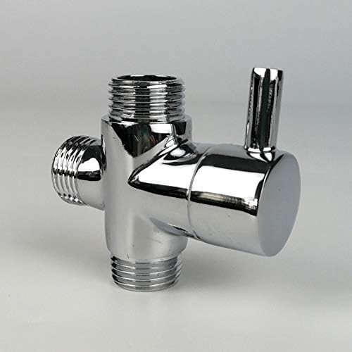 HPMBXJ Diverter Valve, Male G1/2" Brass Faucet T Adapter Chrome Plated Bathroom Shower Faucet Accessories Water Diverter 3 Way Filling Valve,Male