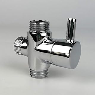 HPMBXJ Diverter Valve, Male G1/2" Brass Faucet T Adapter Chrome Plated Bathroom Shower Faucet Accessories Water Diverter 3 Way Filling Valve,Male