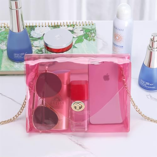 Image of HAOGUAGUA Clear Purse for Women, Clear Bag Stadium Approved, See Through Clear Handbag for Concerts Sports Events