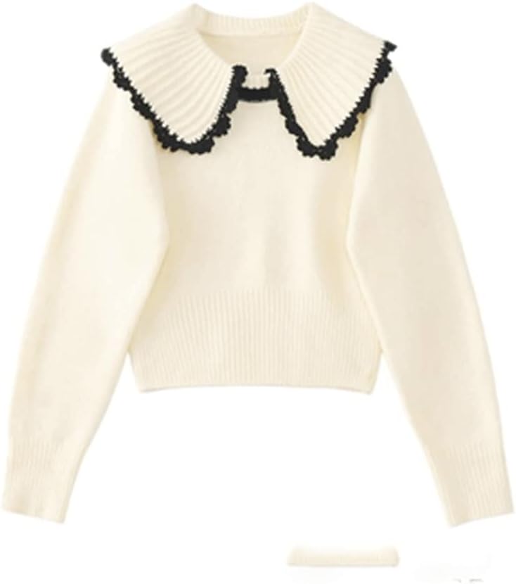 JSEIAJB Doll Took Collar Sweater Woman Long-Sleeved Loose Sweet Autumn