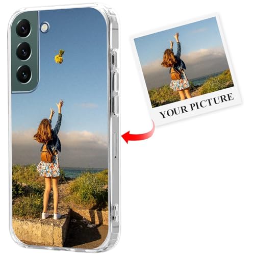 Cover Personalizzate per Samsung Galaxy S22 5G Personalizzata con Foto Immagine Disegni Custodia Personalizzabile Personalizzabili Custodie per S22+ 5G trasparente 6.6 pollici