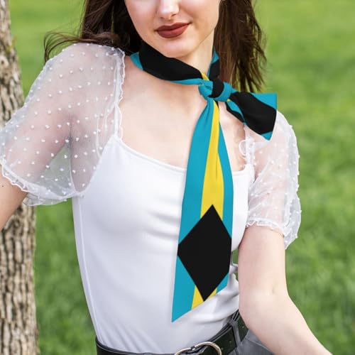 Flag of the Bahamas Printed long scarf for women 46.9Ã—3.1 inches, drapey shawl, slimming accessories4