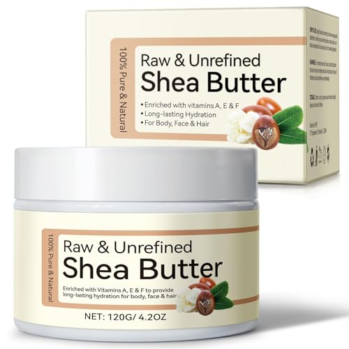 LBOYLOVE African Shea Butter 4.2oz Ivory Grade A Pure Natural Raw & Unrefined Body Butter with vitamins A E & F for Dry and Cracked Skin - Moisturizing Shea Butter - Deep Nourishing Body Hair
