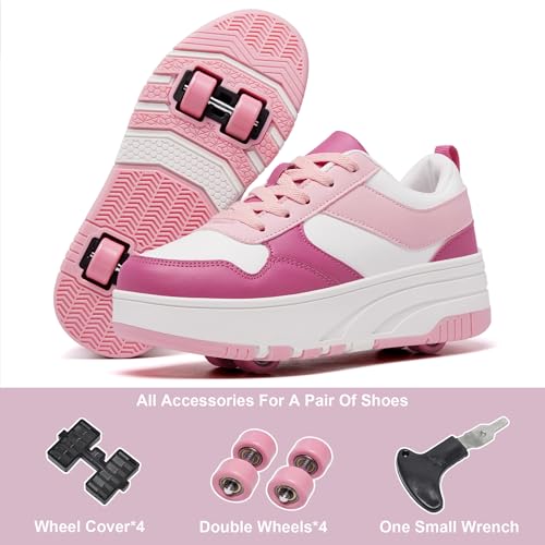Roller Skate Shoes for Women Girls Detachable Wheeled 4-Wheels Fashion Sneakers Suitable for Beginners3