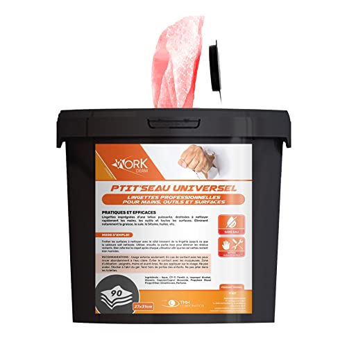 Workderm - Lingette nettoyante universelle Pro - Main, Surface et outils - 90