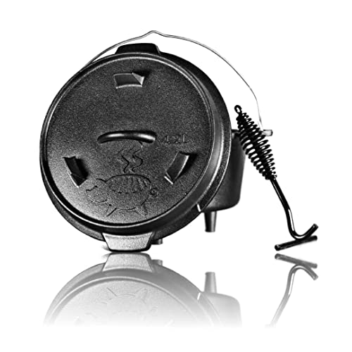 Grillschweine Dutch Oven 4.5QT (4,2 L mit Füße) - BBQ Schmorofen - Gusseisen Feuertopf