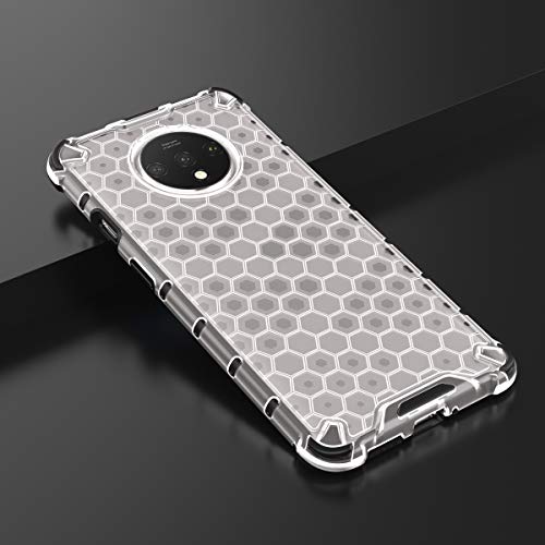 Image of Glasgow Back Case Cover Compatible with OnePlus 7T (Honeycomb Pattern) - Transparent