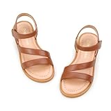PANDANINJIA Girls Sandals Tan Toddler Little Big Kid PNRUTH Open Toe Summer Shoes Size 13 Sandals