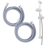 BadeStern Brausenschlauch: 2er-Set flexible Silikon-Duschschläuche mit Verdrehschutz,2 Meter,grau (Schlauch, Duschkopf)