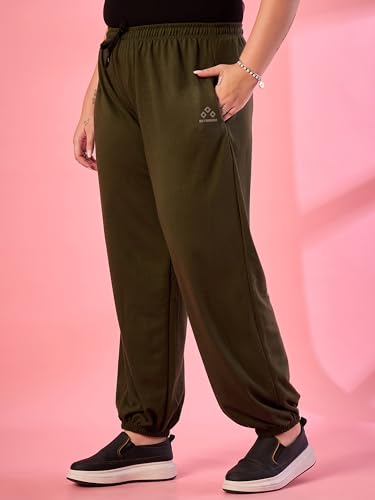 Image of ALZA Women's Cotton Oversized Joggers with Utility Pockets - Loose Fit High Waisted Track Pants for Gym, Yoga & Travel - Lightweight All-Season Lounge Sweatpants