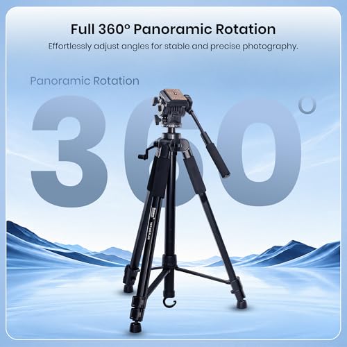 Image of Simpex 880 Plus (165 cm) Platinum Aluminum Light Weight Tripod, with Fluid Video Head, for DSLR & Video Cameras, Maximum Operating Height: 5.90 Feet, Maximum Load : 6 kgs (Black)